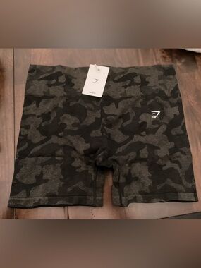 Gymshark Adapt Camo Seamless Shorts in Black and Brown